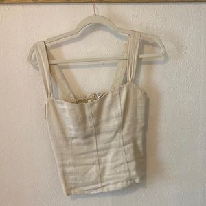 REFORMATION LINEN BOUSTIER TOP